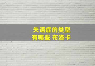 失语症的类型有哪些 布洛卡